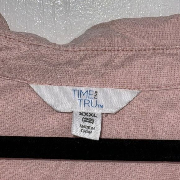 Time And Tru Pink Sleeveless Button-Front Top Womens Size XXXL - Picture 2 of 7